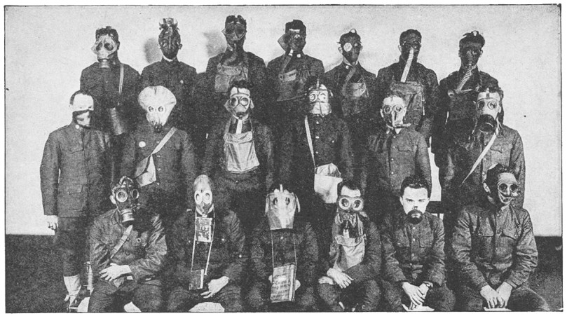 Various gas masks employed on the Western Front during the war
